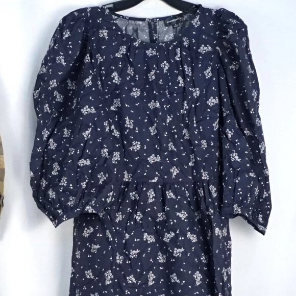 Summersalt Midi Cotton Poplin Tiered Dress in Midnight Cottage Floral Fall - Picture 8 of 12